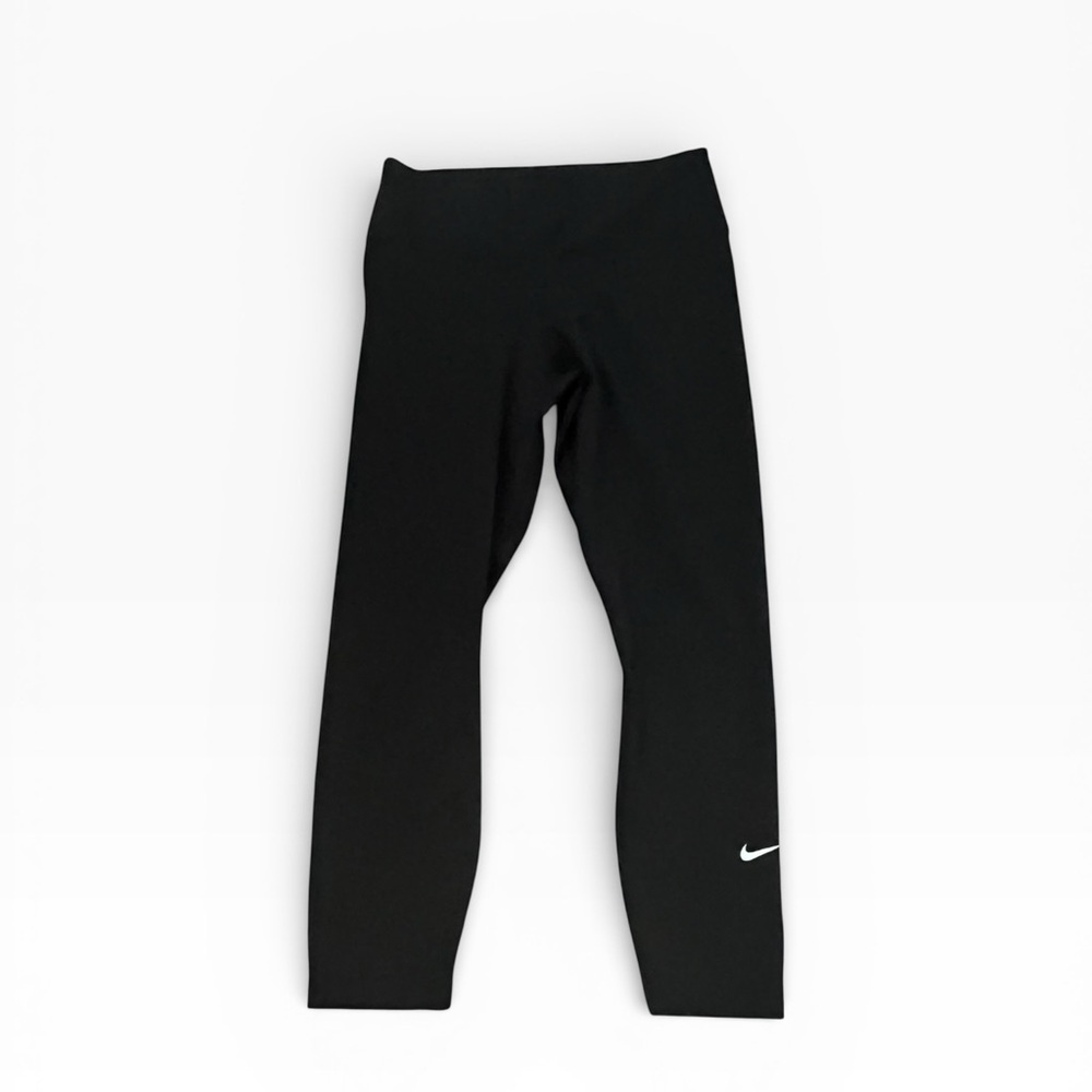 Nike Dri-FIT Women’s Black Stretch Leggings Size‎ Medium DD0247-010 White Swoosh